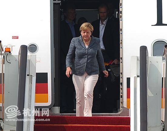 德国总理默克尔抵达杭州