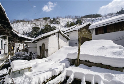 昨日临安岛石村依然雪厚20厘米。